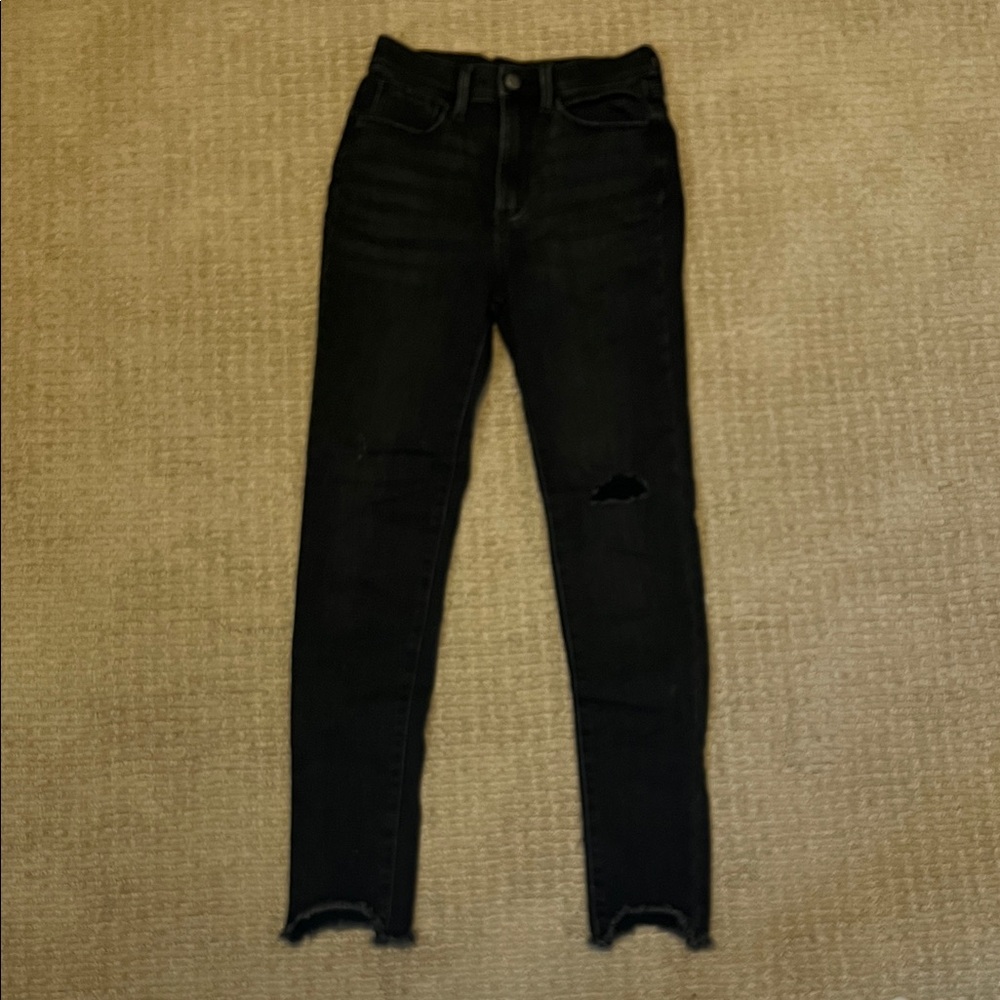 Old Navy Black Ripped Skinny Jeans